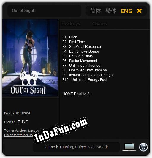 Out of Sight: TRAINER AND CHEATS (V1.0.84)