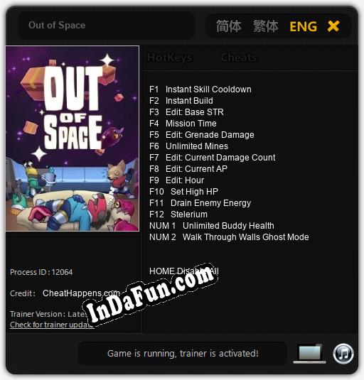 Out of Space: TRAINER AND CHEATS (V1.0.4)