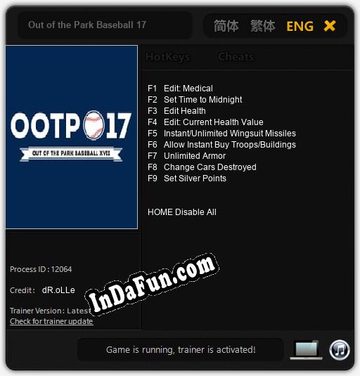 Out of the Park Baseball 17: Trainer +9 [v1.3]