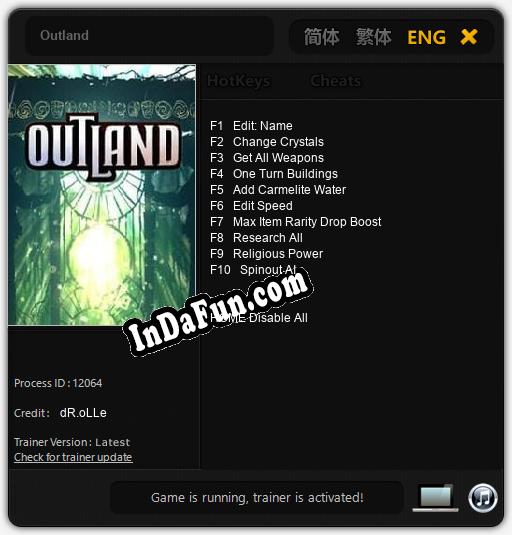 Outland: TRAINER AND CHEATS (V1.0.22)