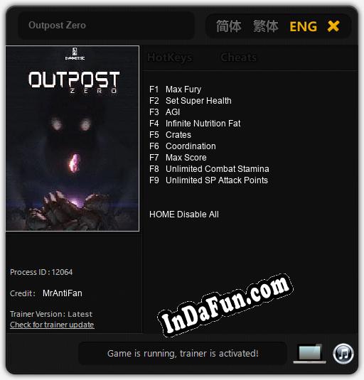 Outpost Zero: Trainer +9 [v1.5]