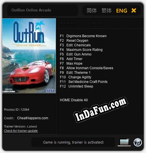 OutRun Online Arcade: TRAINER AND CHEATS (V1.0.68)