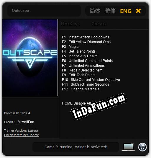 Trainer for Outscape [v1.0.7]