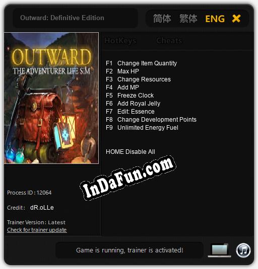 Outward: Definitive Edition: Cheats, Trainer +9 [dR.oLLe]