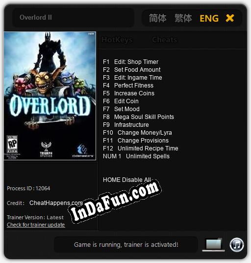 Overlord II: Trainer +13 [v1.8]