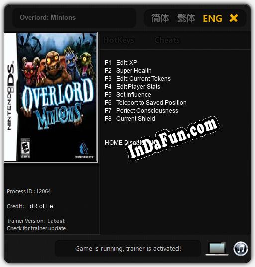 Trainer for Overlord: Minions [v1.0.3]