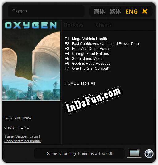 Oxygen: Trainer +7 [v1.8]