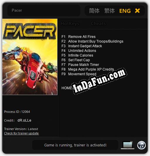 Pacer: TRAINER AND CHEATS (V1.0.8)