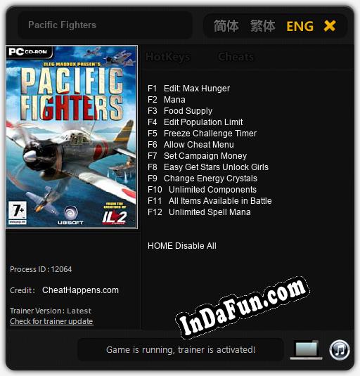 Pacific Fighters: Trainer +12 [v1.3]