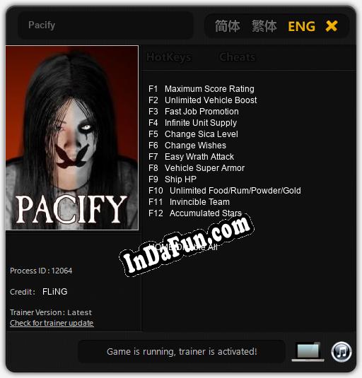 Pacify: TRAINER AND CHEATS (V1.0.82)