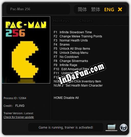 Trainer for Pac-Man 256 [v1.0.8]