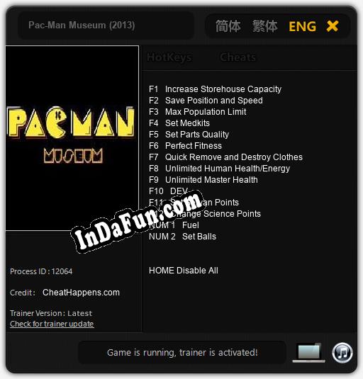 Pac-Man Museum (2013): TRAINER AND CHEATS (V1.0.41)