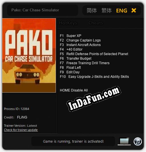Pako: Car Chase Simulator: TRAINER AND CHEATS (V1.0.49)