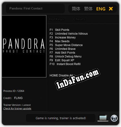 Trainer for Pandora: First Contact [v1.0.9]