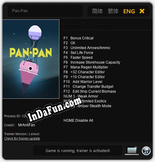 Trainer for Pan-Pan [v1.0.7]