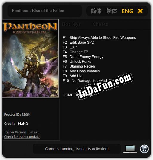 Pantheon: Rise of the Fallen: TRAINER AND CHEATS (V1.0.14)