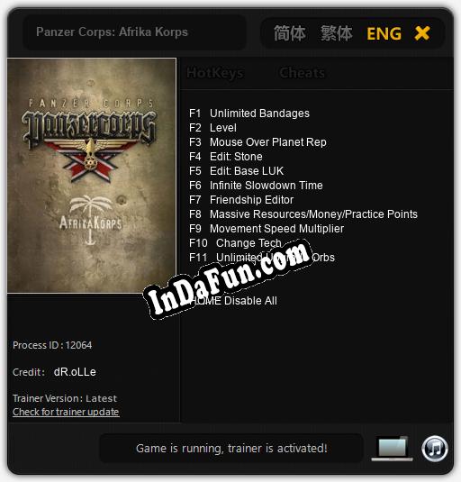 Trainer for Panzer Corps: Afrika Korps [v1.0.7]