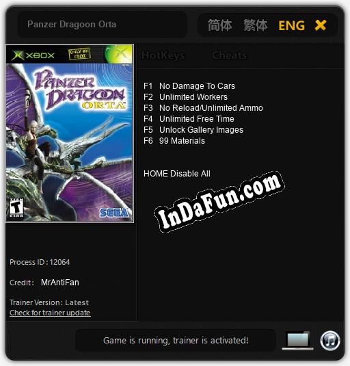 Trainer for Panzer Dragoon Orta [v1.0.5]
