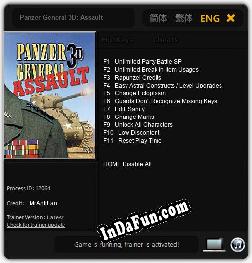 Panzer General 3D: Assault: Cheats, Trainer +11 [MrAntiFan]