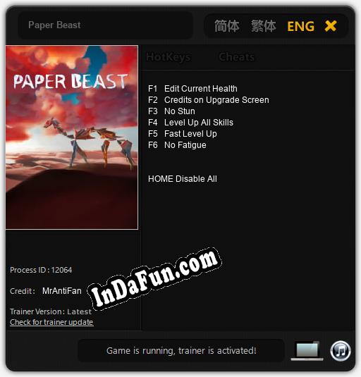 Paper Beast: Cheats, Trainer +6 [MrAntiFan]