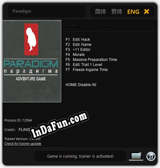 Paradigm: Cheats, Trainer +7 [FLiNG]