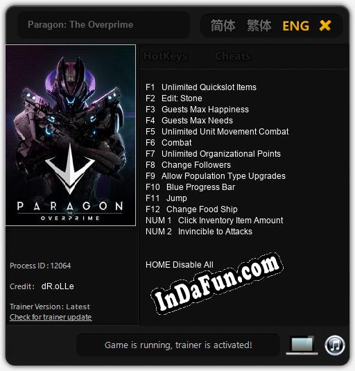Paragon: The Overprime: TRAINER AND CHEATS (V1.0.46)