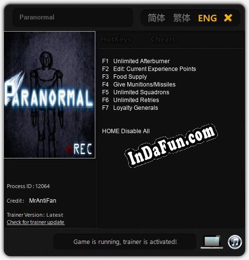 Paranormal: Cheats, Trainer +7 [MrAntiFan]