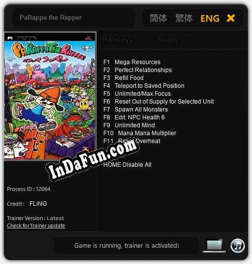 Trainer for PaRappa the Rapper [v1.0.9]