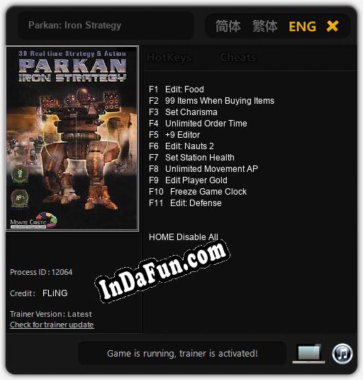 Parkan: Iron Strategy: TRAINER AND CHEATS (V1.0.11)