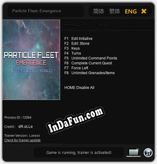 Particle Fleet: Emergence: Trainer +8 [v1.8]