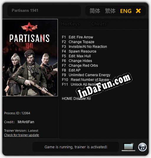 Partisans 1941: TRAINER AND CHEATS (V1.0.15)