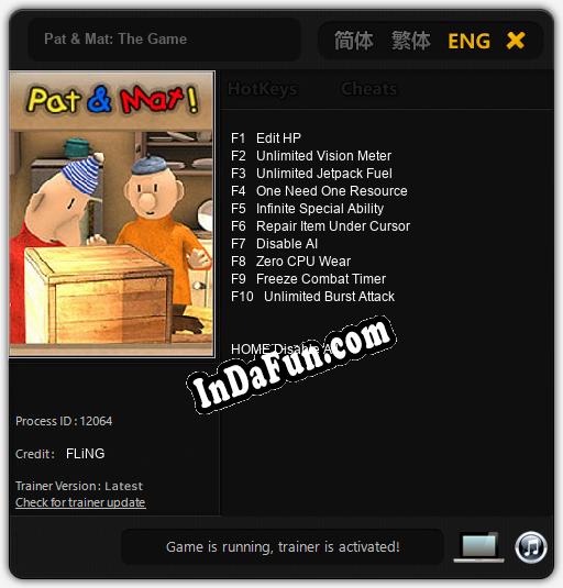 Pat & Mat: The Game: TRAINER AND CHEATS (V1.0.62)