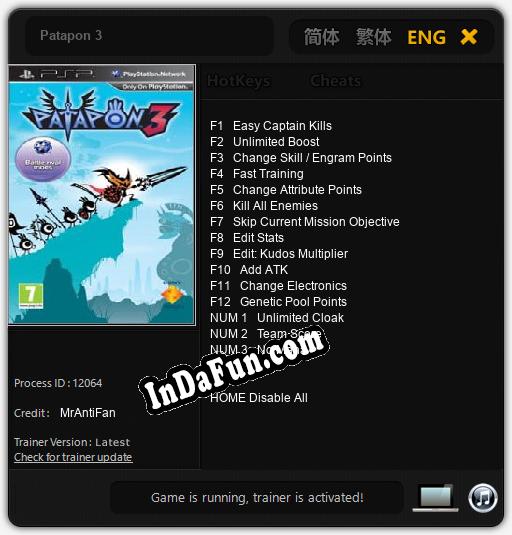 Patapon 3: Trainer +15 [v1.6]