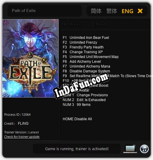 Path of Exile: Trainer +15 [v1.7]
