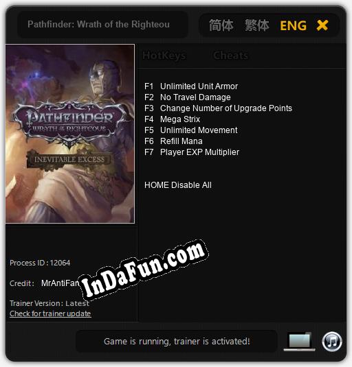 Pathfinder: Wrath of the Righteous Inevitable Excess: TRAINER AND CHEATS (V1.0.7)