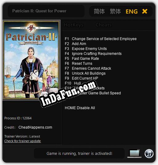 Patrician II: Quest for Power: Cheats, Trainer +12 [CheatHappens.com]