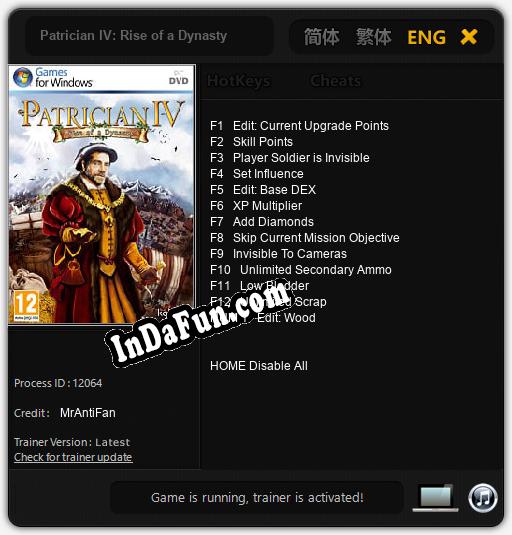 Patrician IV: Rise of a Dynasty: TRAINER AND CHEATS (V1.0.17)