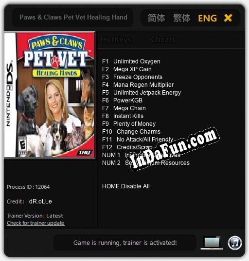 Trainer for Paws & Claws Pet Vet Healing Hands [v1.0.3]