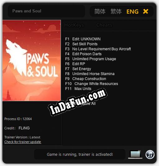 Paws and Soul: Trainer +11 [v1.8]