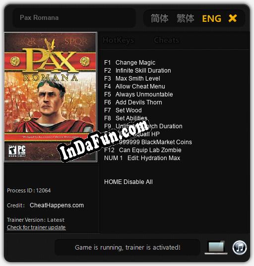 Pax Romana: TRAINER AND CHEATS (V1.0.89)