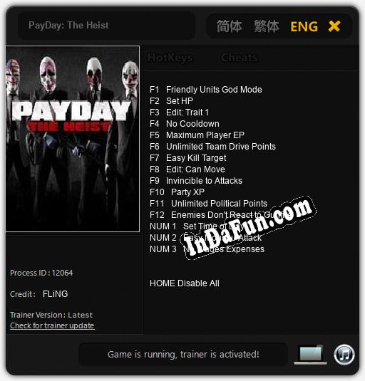 PayDay: The Heist: TRAINER AND CHEATS (V1.0.33)