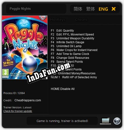 Trainer for Peggle Nights [v1.0.5]