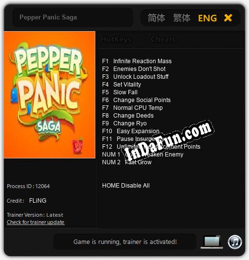 Trainer for Pepper Panic Saga [v1.0.9]