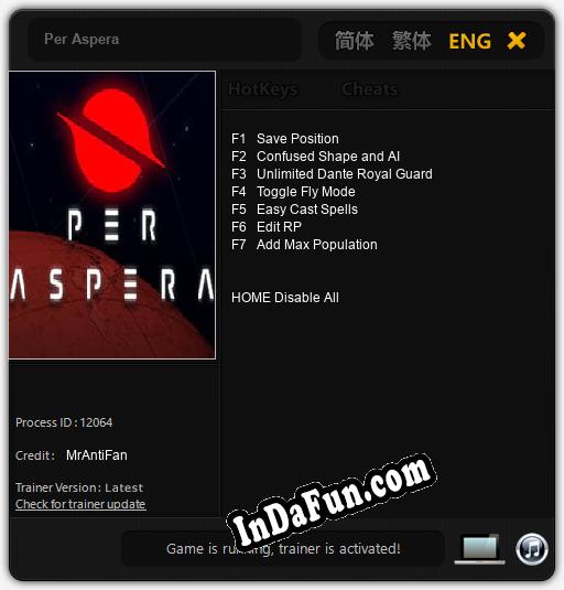 Per Aspera: Cheats, Trainer +7 [MrAntiFan]