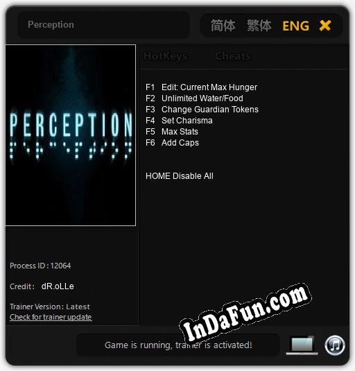 Perception: TRAINER AND CHEATS (V1.0.42)