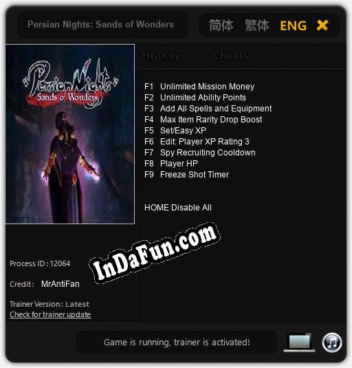 Persian Nights: Sands of Wonders: TRAINER AND CHEATS (V1.0.34)