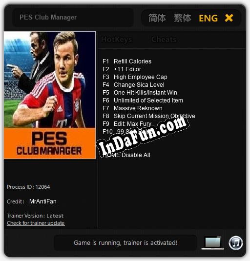 PES Club Manager: Trainer +10 [v1.8]