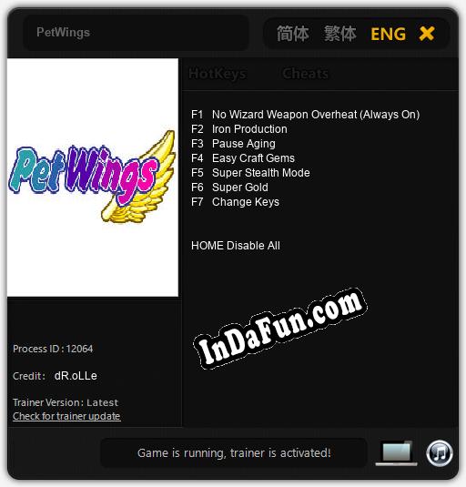 Trainer for PetWings [v1.0.9]