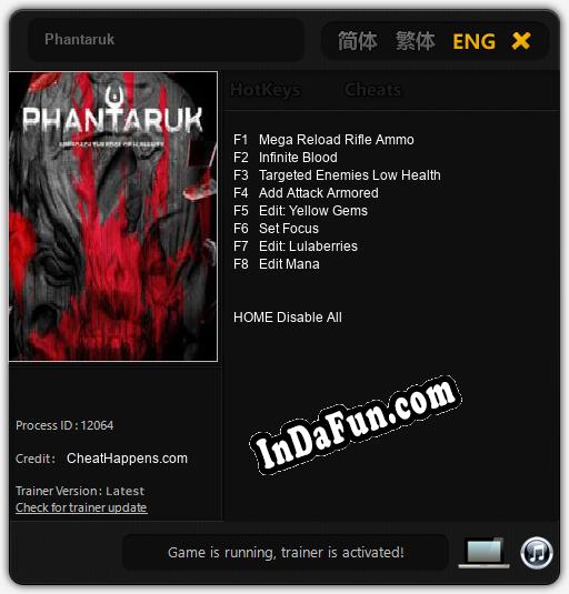 Phantaruk: TRAINER AND CHEATS (V1.0.99)