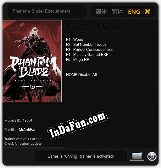 Trainer for Phantom Blade: Executioners [v1.0.4]